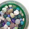 glass beads in hand-blown bowl