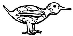 bird made from a glass marble